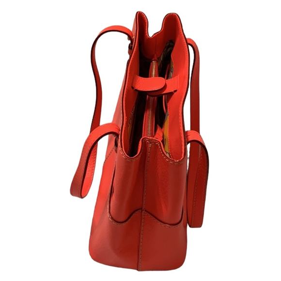 Kate Spade Coral Orange Leather Handbag Purse - Picture 2 of 13